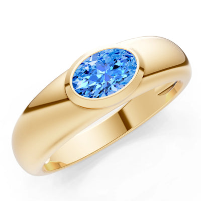 Ova Cut Gemstone Bezel Set Signet