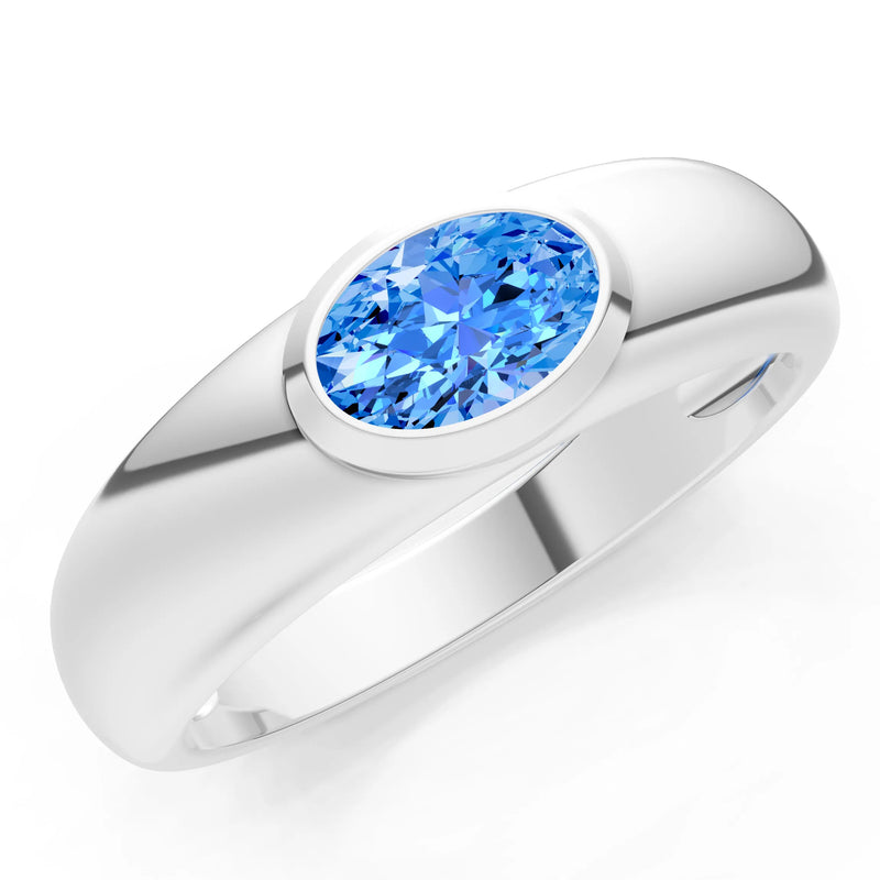 Ova Cut Gemstone Bezel Set Signet