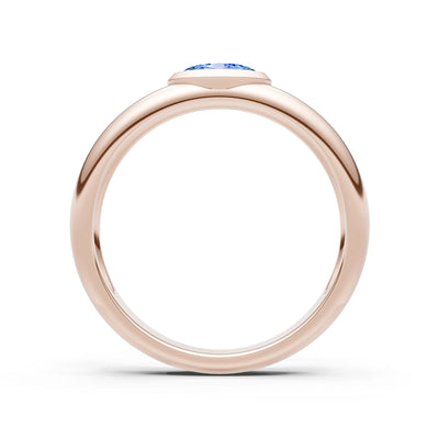 Ova Cut Gemstone Bezel Set Signet
