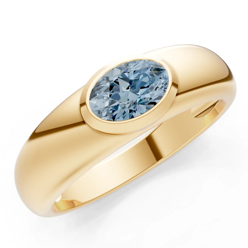 Ova Cut Gemstone Bezel Set Signet