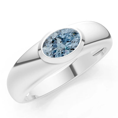 Ova Cut Gemstone Bezel Set Signet