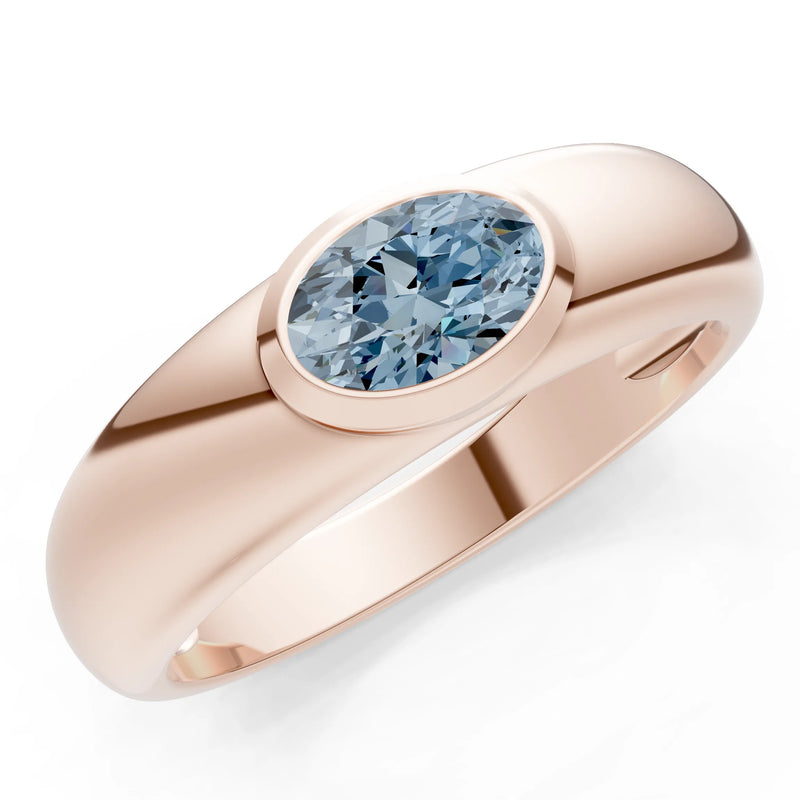 Ova Cut Gemstone Bezel Set Signet