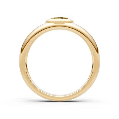 Ova Cut Gemstone Bezel Set Signet