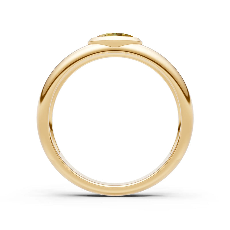 Ova Cut Gemstone Bezel Set Signet