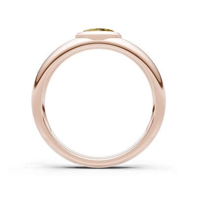 Ova Cut Gemstone Bezel Set Signet