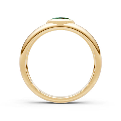 Ova Cut Gemstone Bezel Set Signet