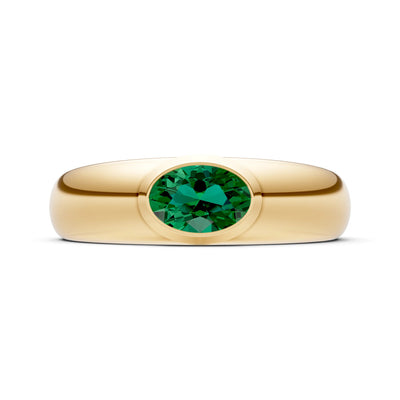 Ova Cut Gemstone Bezel Set Signet