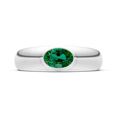 Ova Cut Gemstone Bezel Set Signet