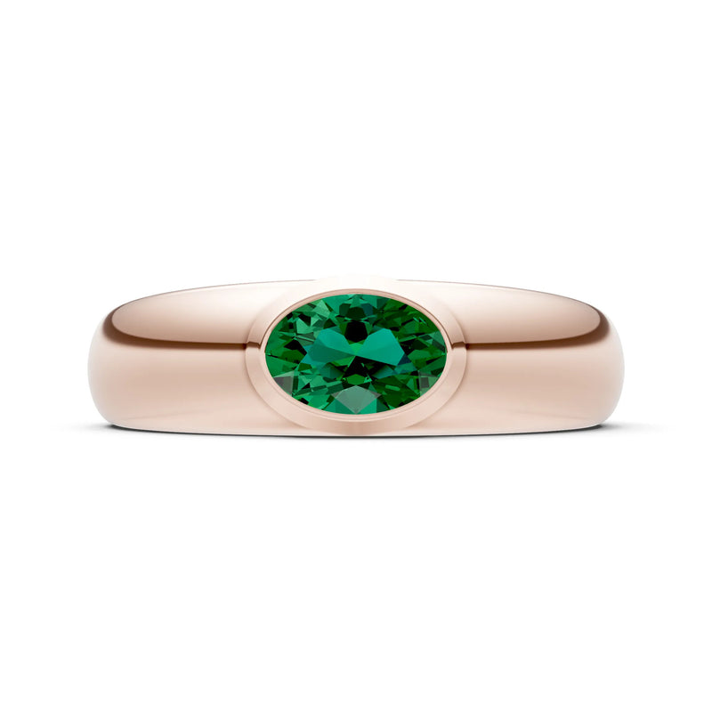 Ova Cut Gemstone Bezel Set Signet
