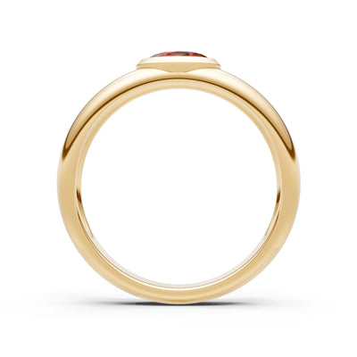 Ova Cut Gemstone Bezel Set Signet