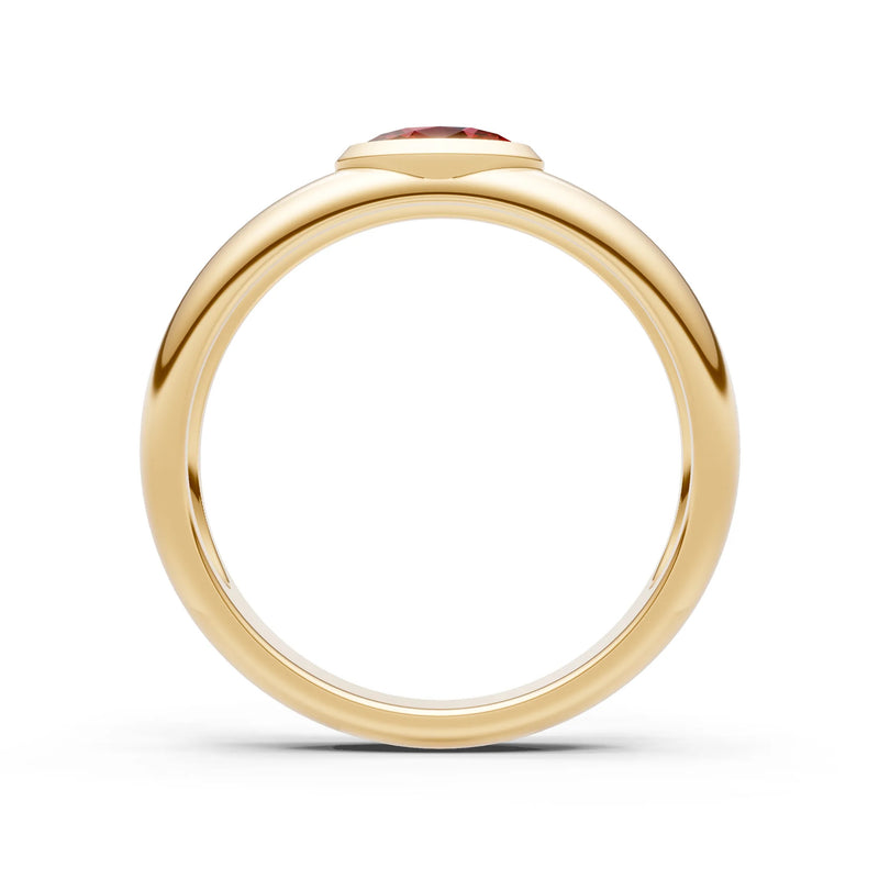Ova Cut Gemstone Bezel Set Signet