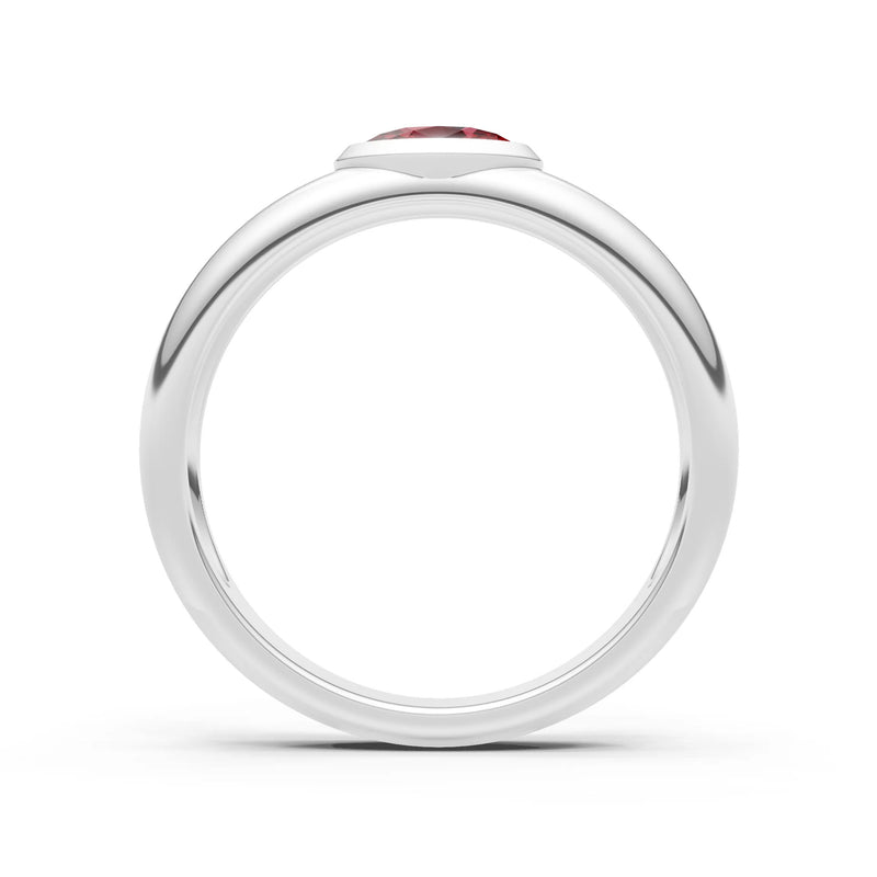Ova Cut Gemstone Bezel Set Signet