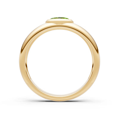 Ova Cut Gemstone Bezel Set Signet