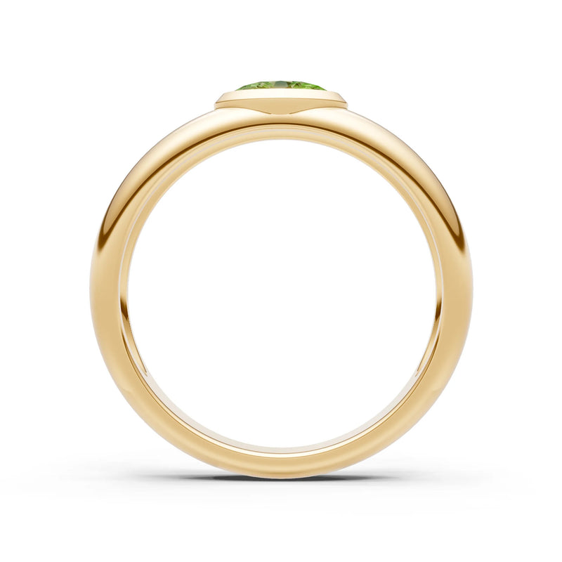 Ova Cut Gemstone Bezel Set Signet