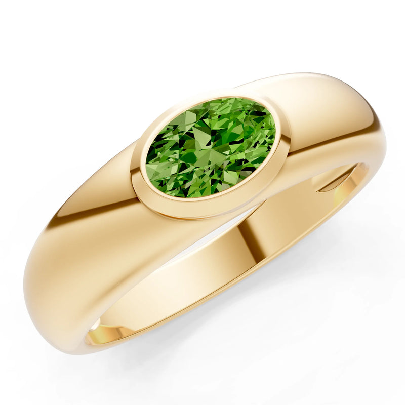 Ova Cut Gemstone Bezel Set Signet