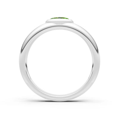 Ova Cut Gemstone Bezel Set Signet