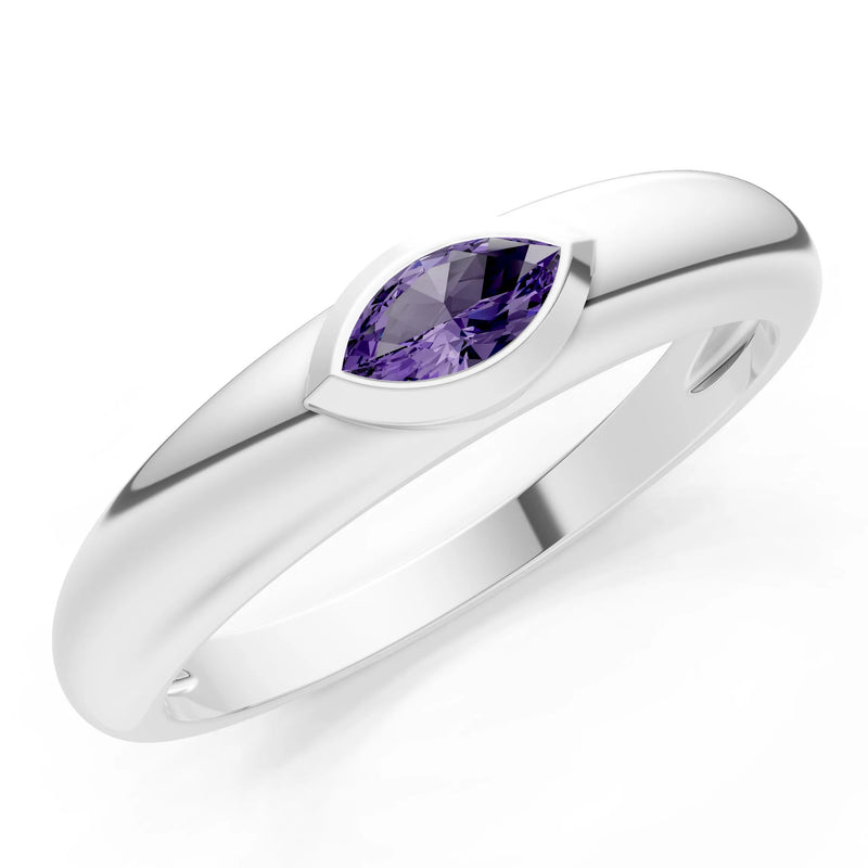 Marquise Cut Bezel Set Signet