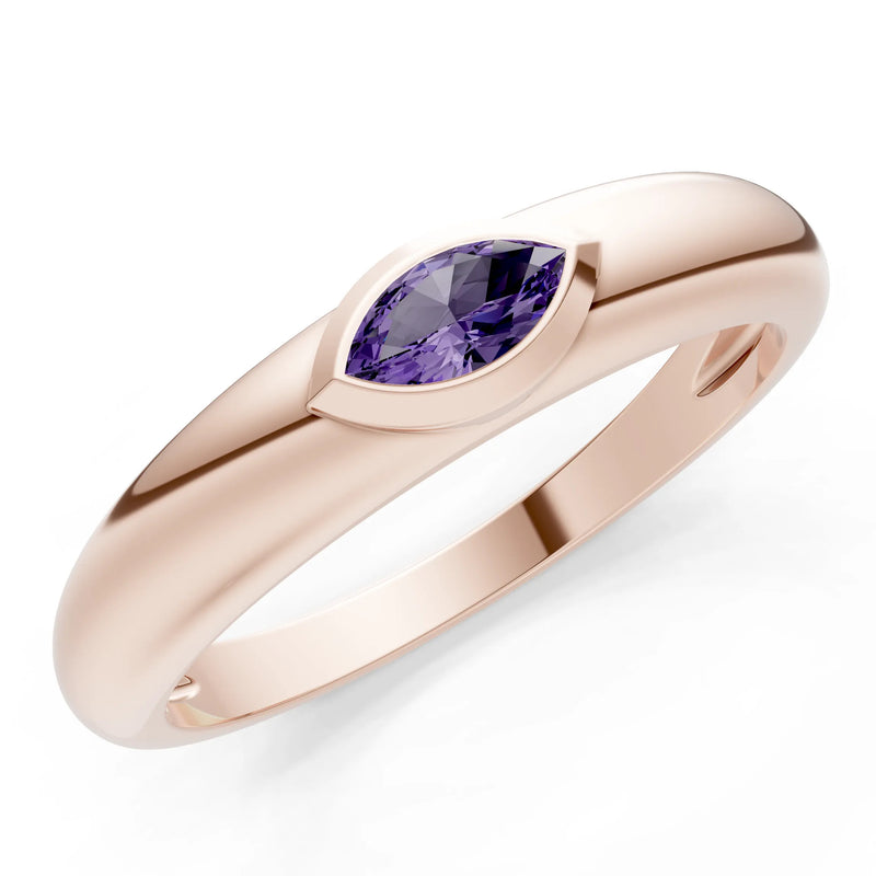 Marquise Cut Bezel Set Signet