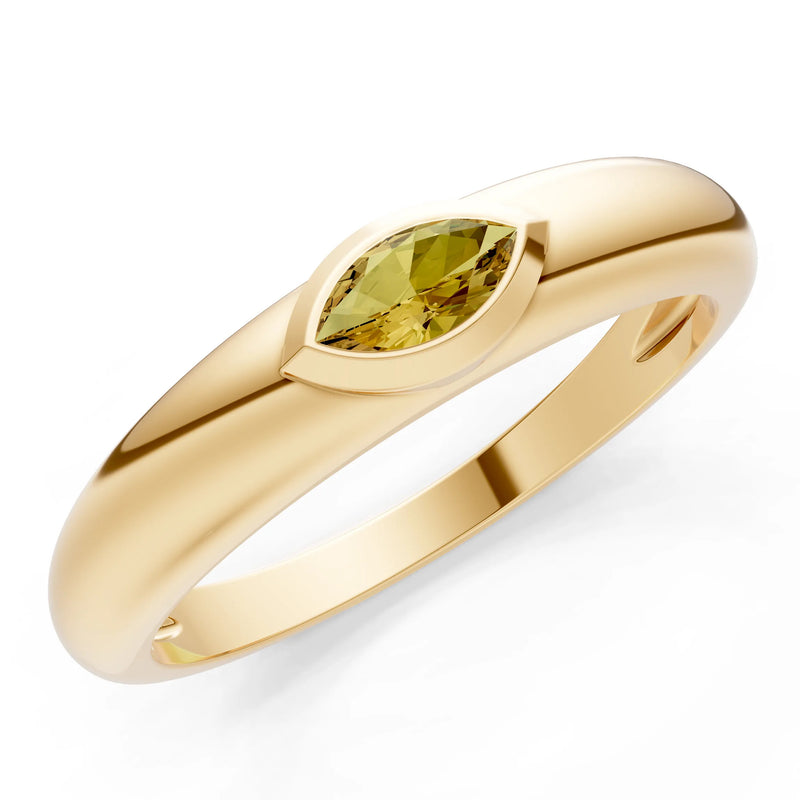 Marquise Cut Bezel Set Signet