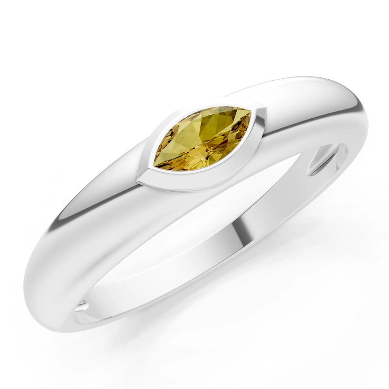 Marquise Cut Bezel Set Signet
