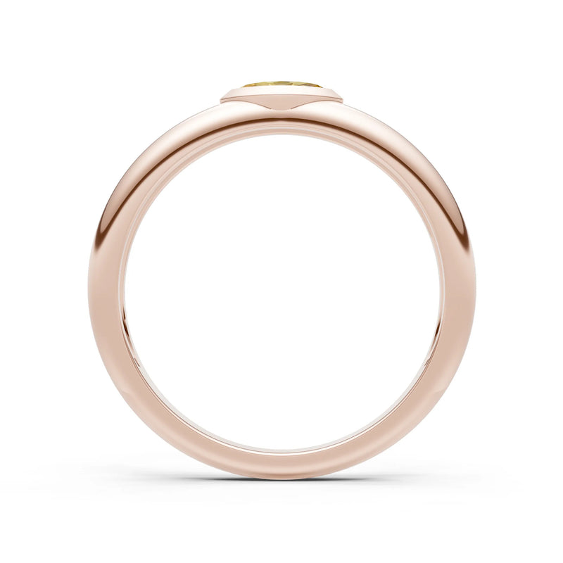 Citrine Bezel Set Marquise Cut Signet Ring