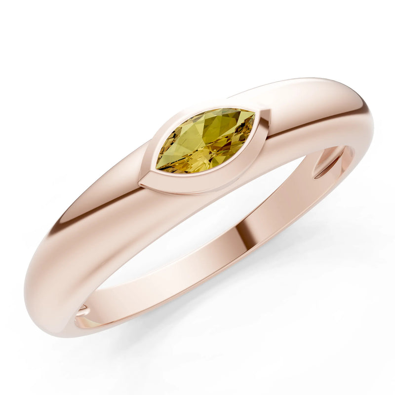 Marquise Cut Bezel Set Signet