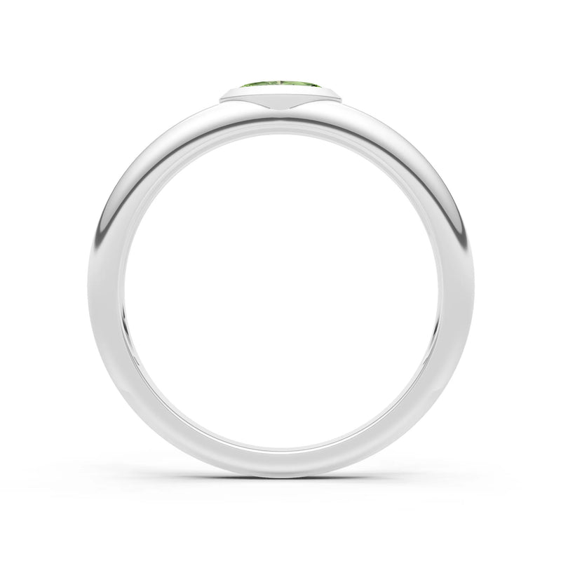 Peridot Bezel Set Marquise Cut Signet Ring