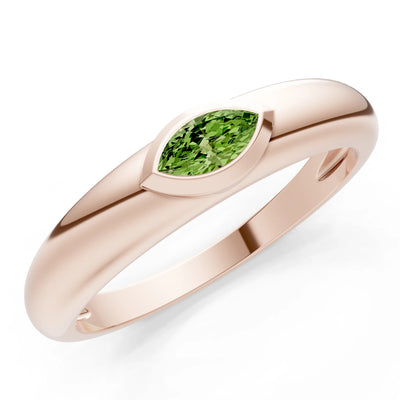 Marquise Cut Bezel Set Signet