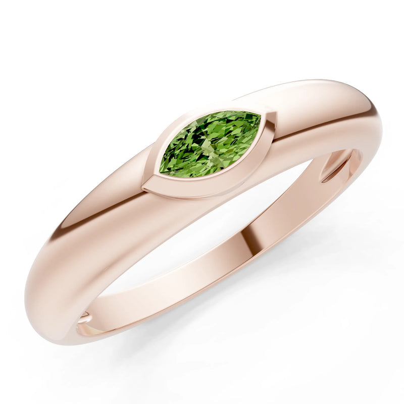 Marquise Cut Bezel Set Signet