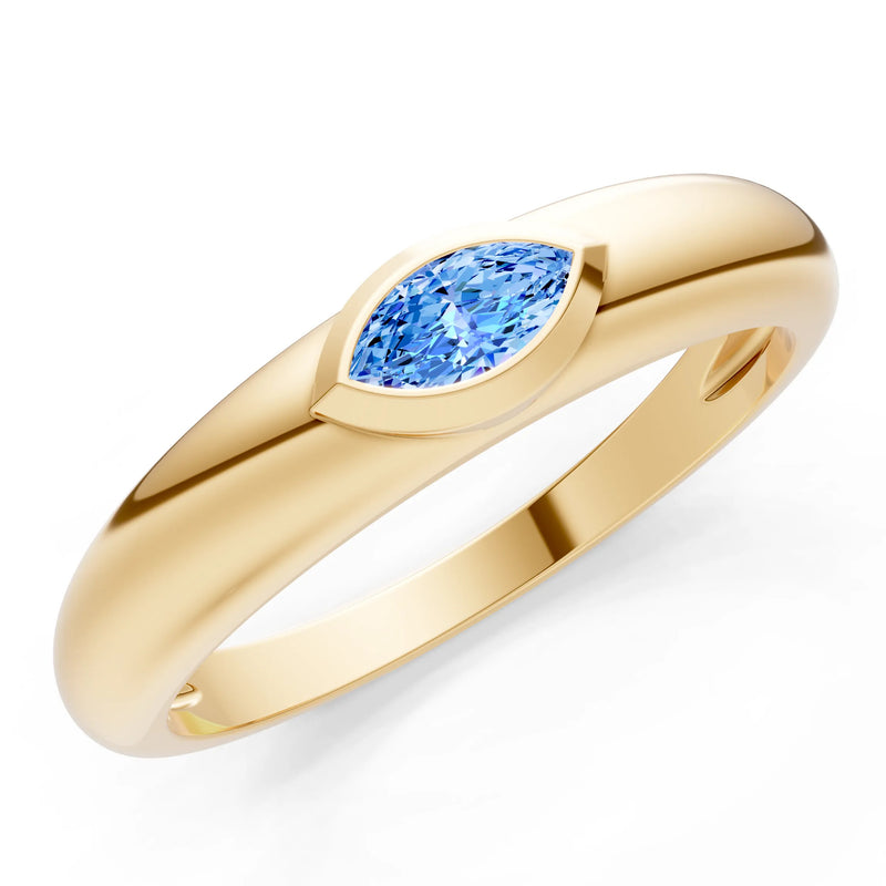 Marquise Cut Bezel Set Signet