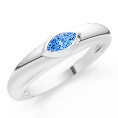 Marquise Cut Bezel Set Signet
