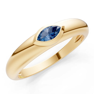 Marquise Cut Bezel Set Signet