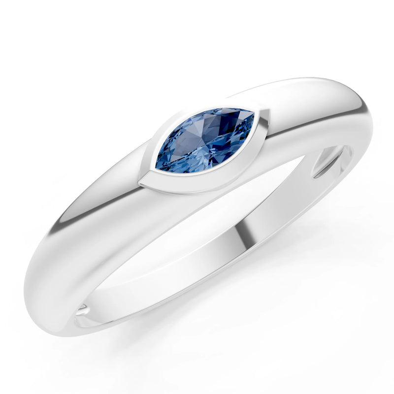Marquise Cut Bezel Set Signet