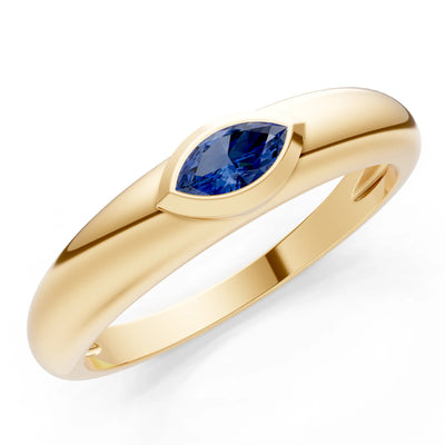 Marquise Cut Bezel Set Signet