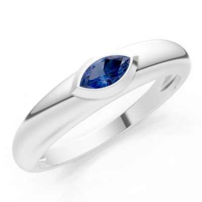 Marquise Cut Bezel Set Signet