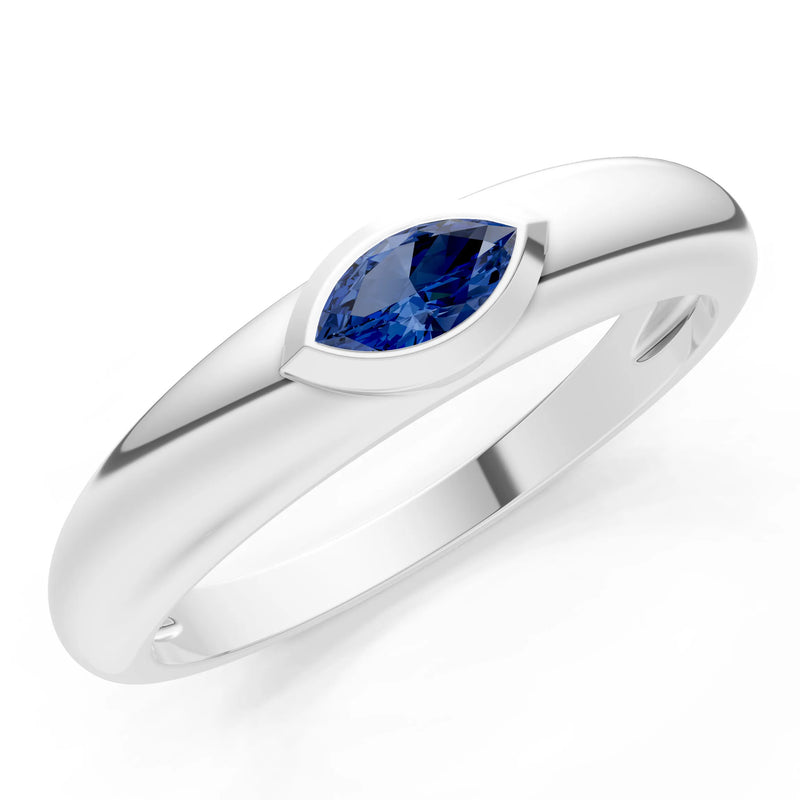 Marquise Cut Bezel Set Signet