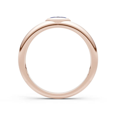 Pink Sapphire Bezel Set Marquise Cut Signet Ring