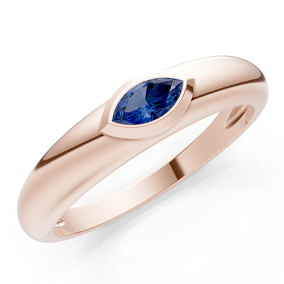 Marquise Cut Bezel Set Signet
