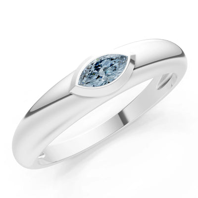 Marquise Cut Bezel Set Signet
