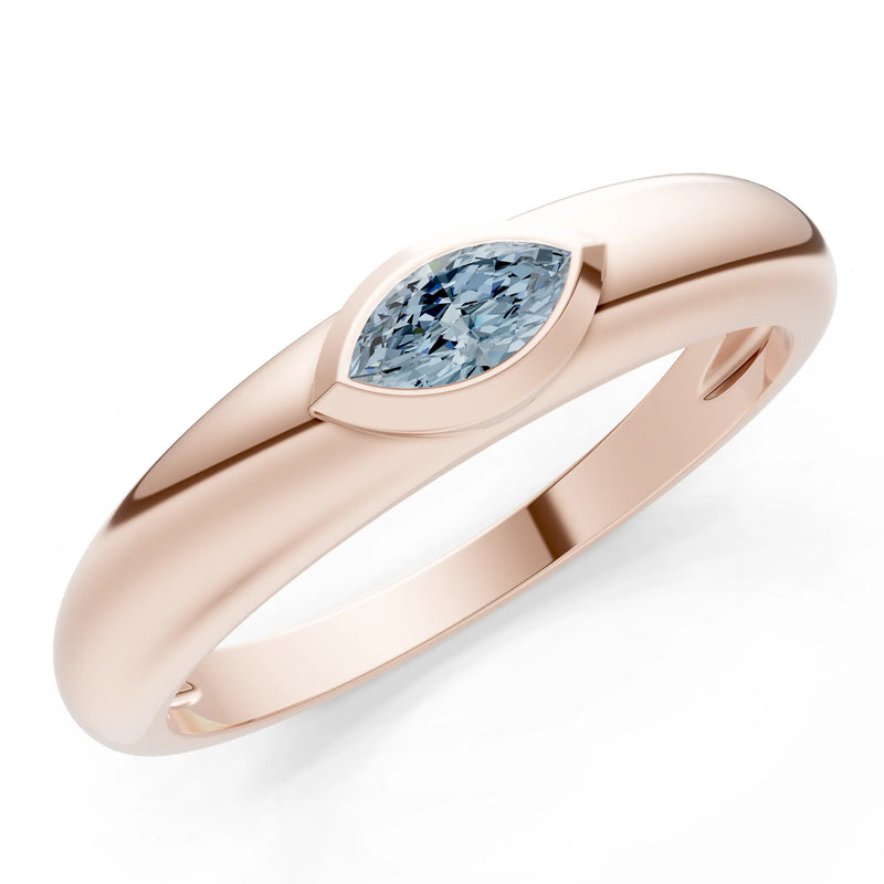 Marquise Cut Bezel Set Signet