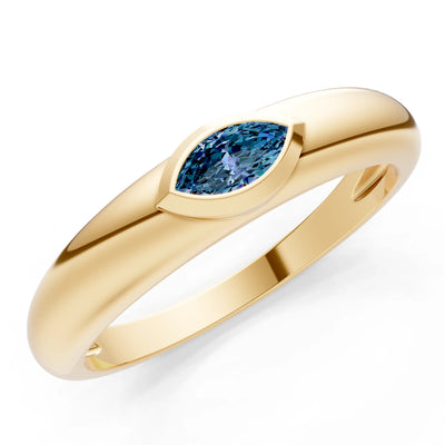 Marquise Cut Bezel Set Signet