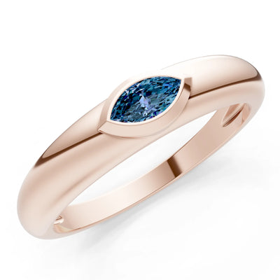 Marquise Cut Bezel Set Signet