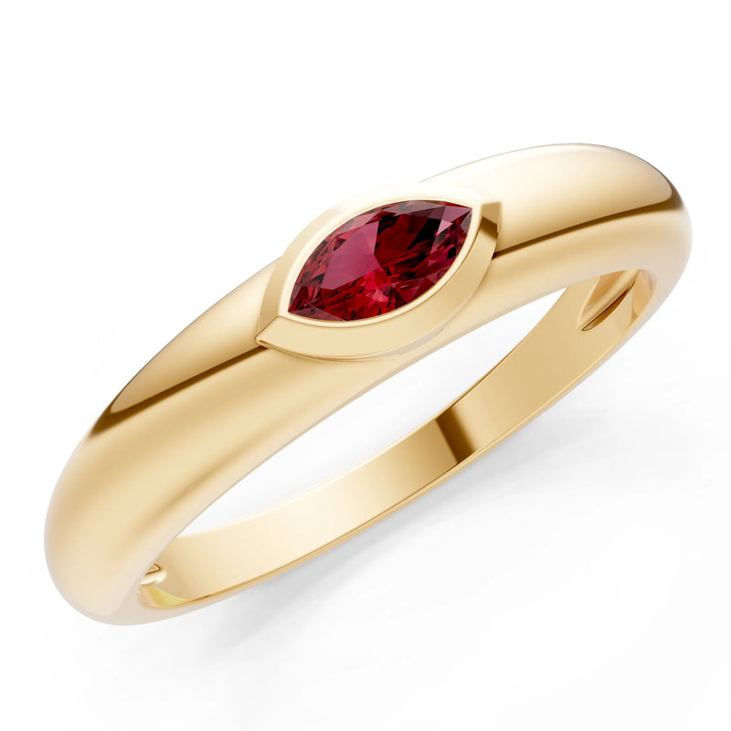 Marquise Cut Bezel Set Signet