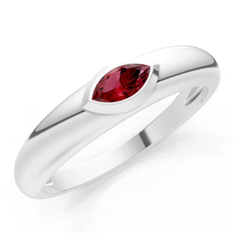Marquise Cut Bezel Set Signet