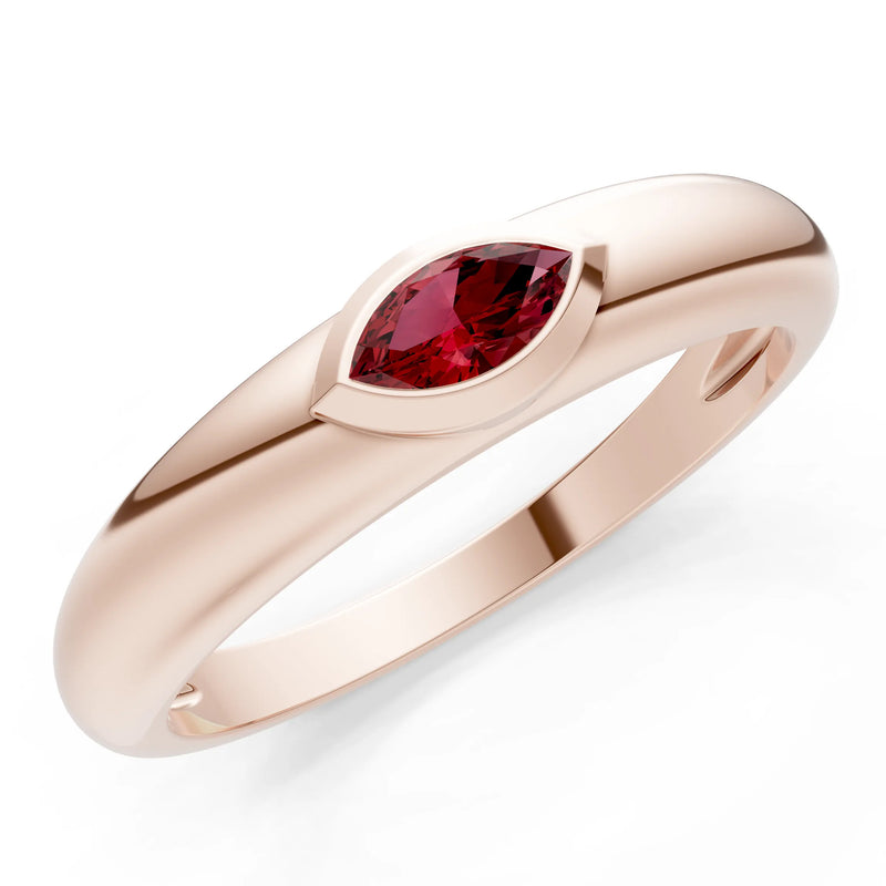 Marquise Cut Bezel Set Signet