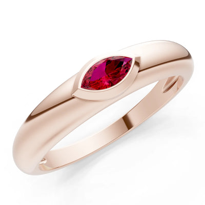 Marquise Cut Bezel Set Signet