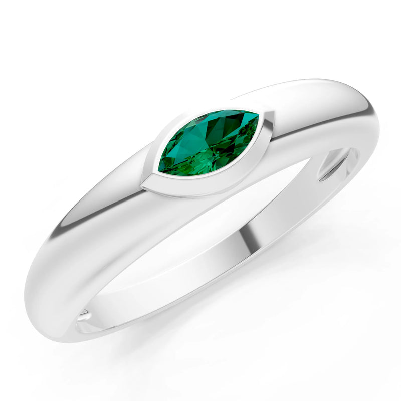 Marquise Cut Bezel Set Signet