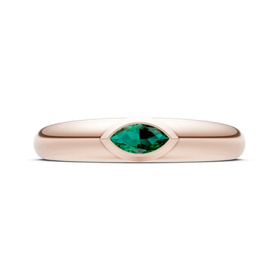 Marquise Cut Bezel Set Signet
