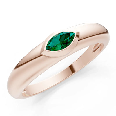 Marquise Cut Bezel Set Signet
