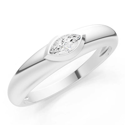 Marquise Cut Bezel Set Signet